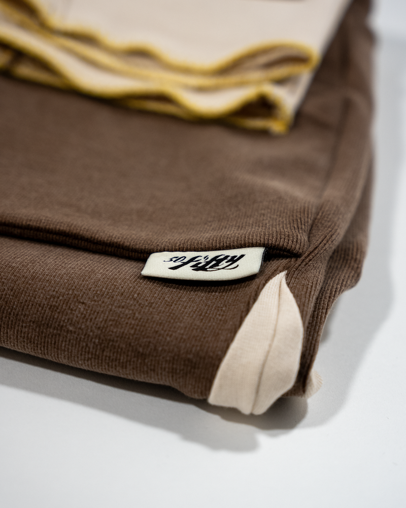 Joggers Brown Ribbed Panel-Meet Up Paris